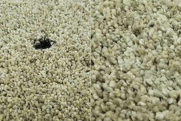 Burn mark on carpet repair Milwaukee